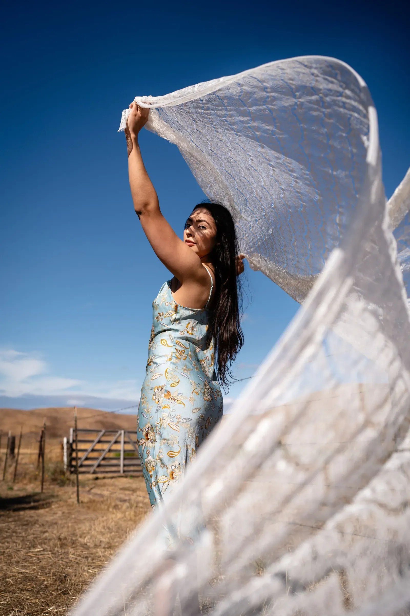 Ivory Lace Mulmul Dupatta, front