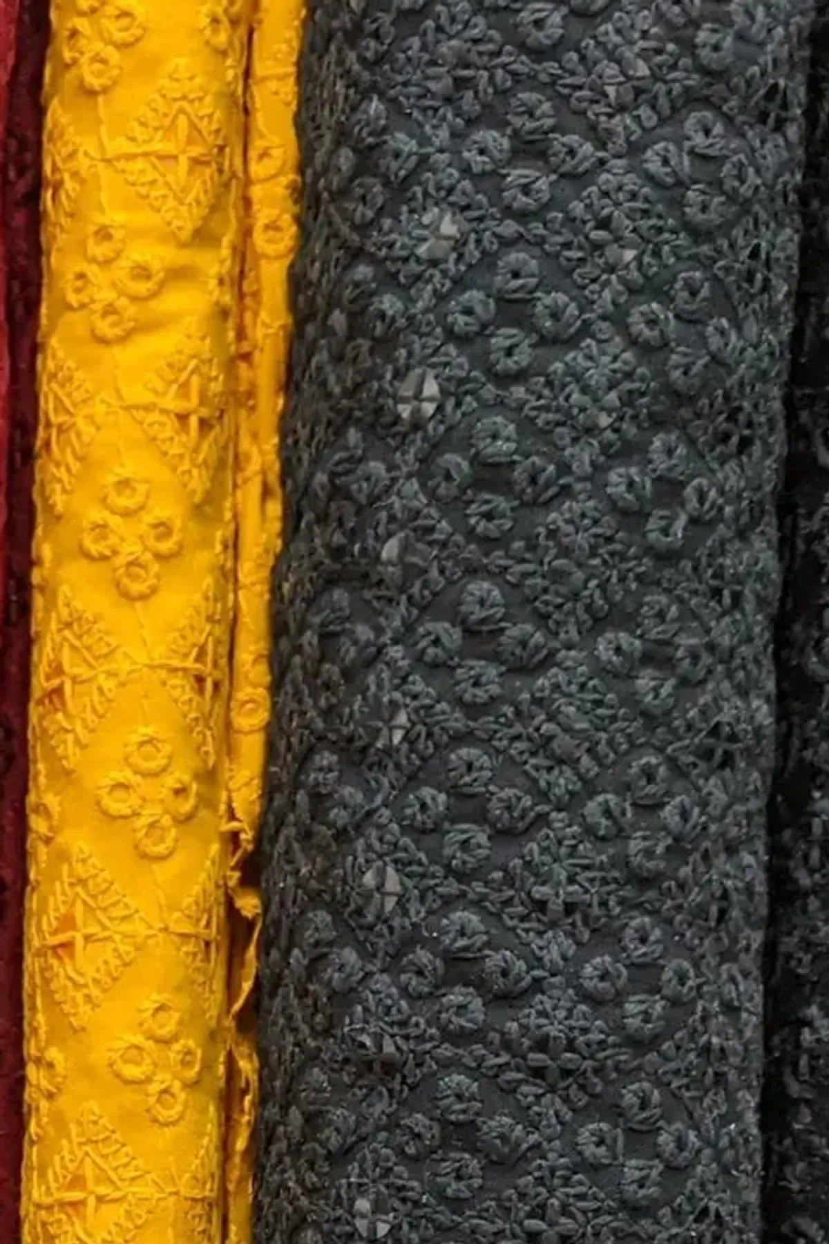 Chikan Embroidered Cotton, by the metre, detail