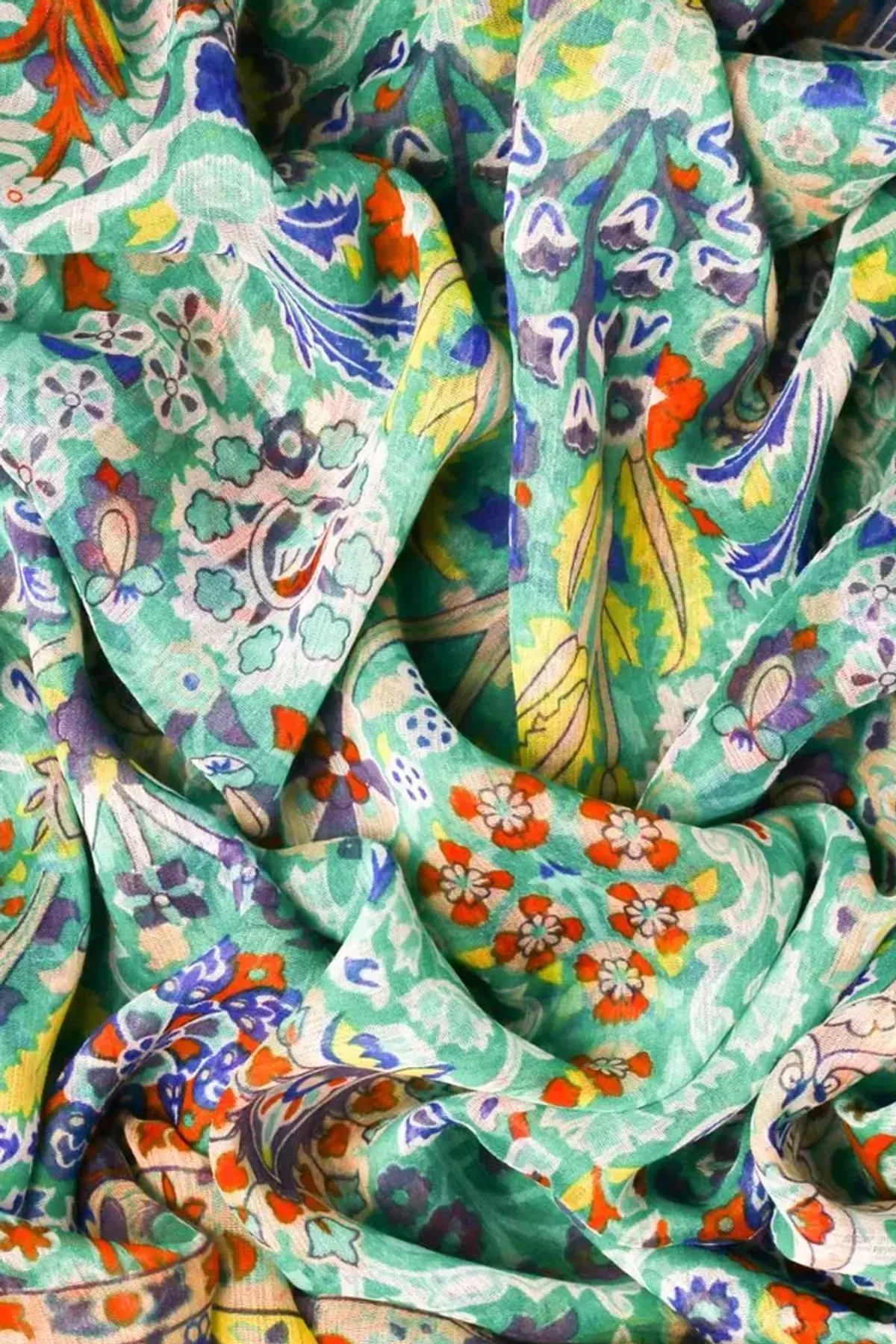 Kalamkari Jaal Printed Rayon, by the metre, detail