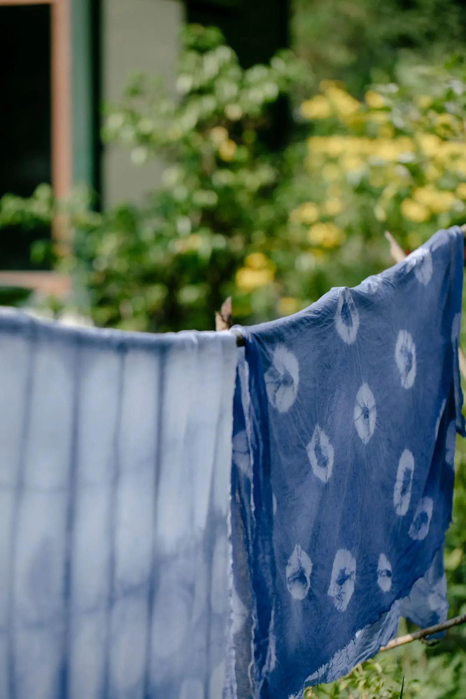 Indigo Shibori Cotton, by the metre, front