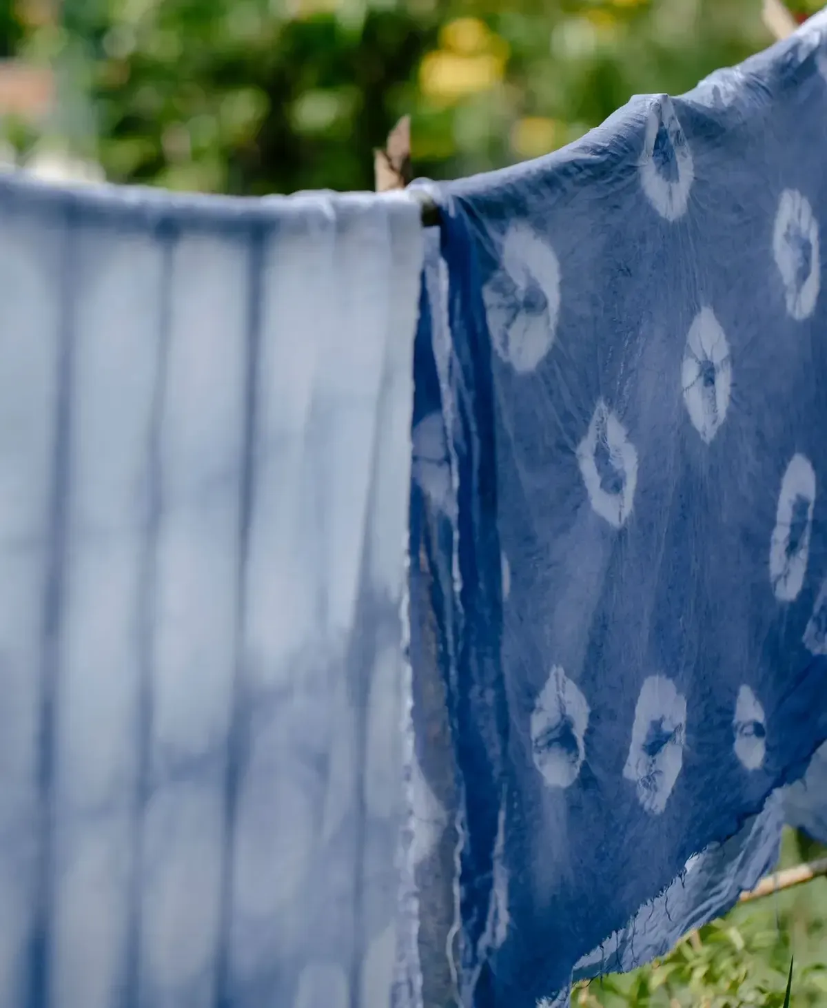 Indigo Shibori Cotton, by the metre, detail