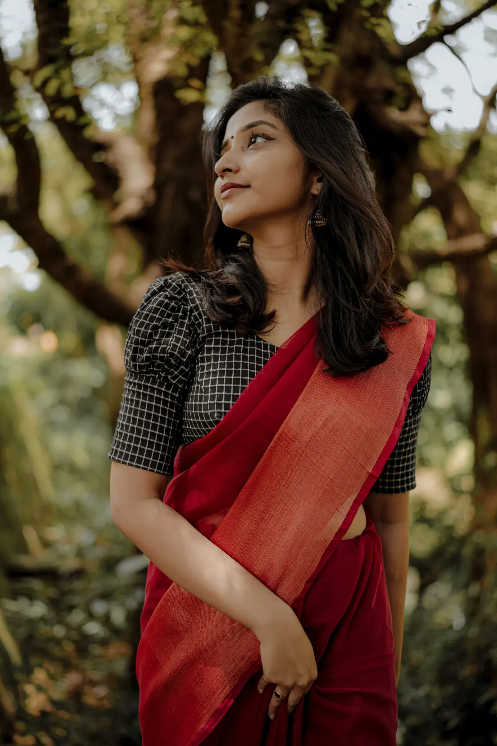 Sindoor Red Handloom Cotton Saree, front
