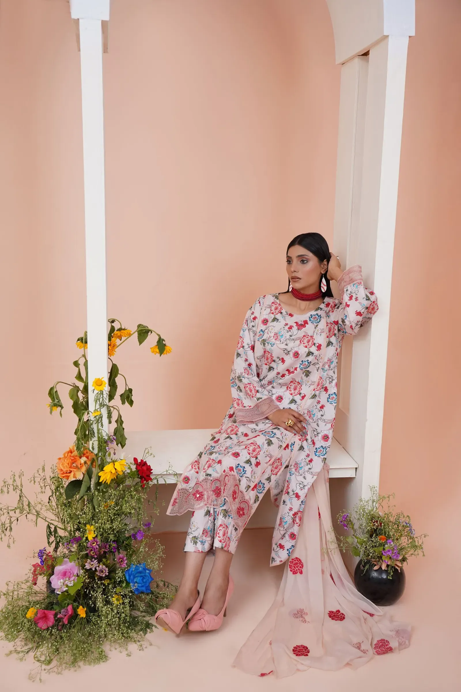 Gulabo Floral Cotton Co-ord Set, detail